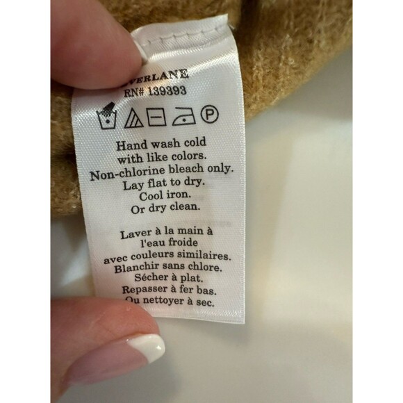 Everlane The Cozy Stretch Ribbed Crop Tank Top Tan Camel Medium NWT Wool Blend - Picture 8 of 10